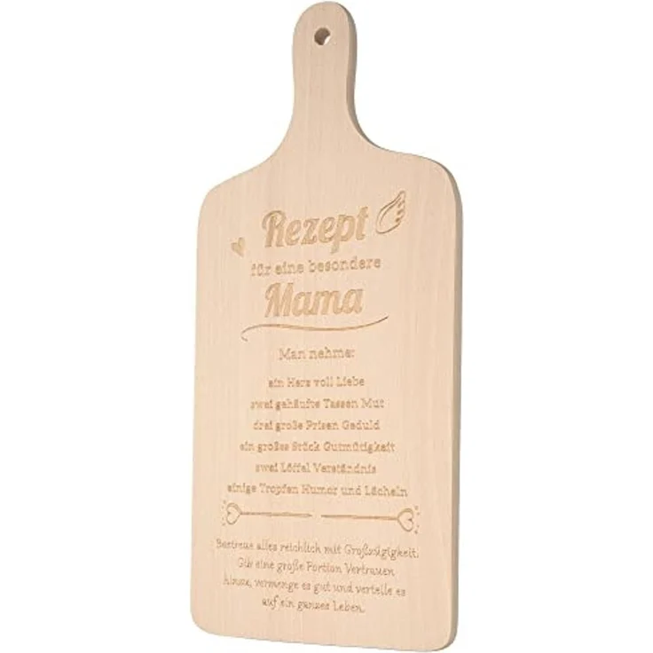 Spruchreif® Schneidebrett XL Schneidebrett mit Griff und Öse ·Rezept Oma/Mama · Geburtstag, (1-St) – Bild 4
