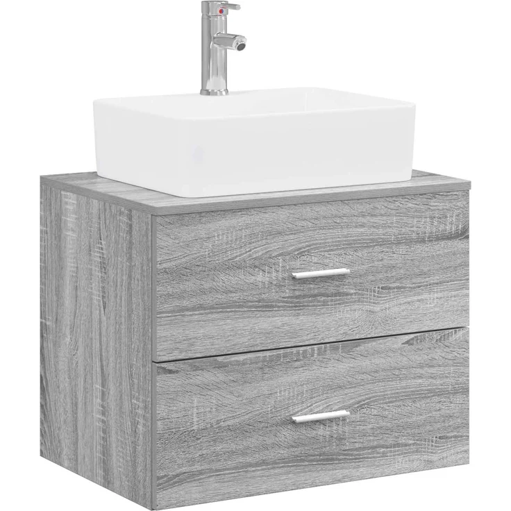 vidaXL Wandmontierter Waschbeckenunterschrank Grau Sonoma 3404387 – Bild 2