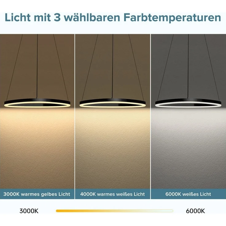 doporro LED Pendelleuchte dimmbar Hängeleuchte ohne Fernbedienung Esszimmerlampe Bürolampe – Bild 2