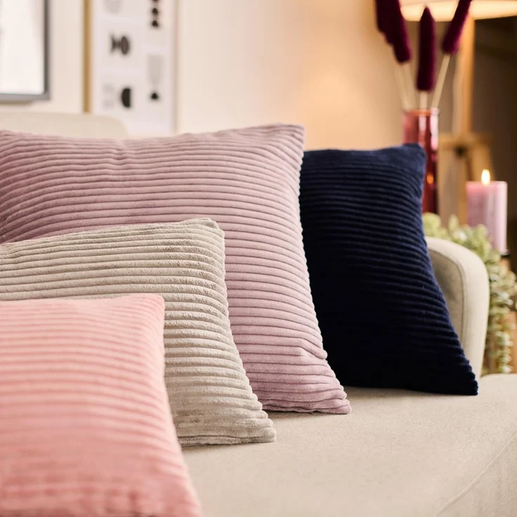 Blumtal Kissenhülle 2er Set Kissenbezug 40x40 cm– Kord Bezug, (2 Stück), weiche Cord Kissenbezüge mit verstecktem Reißverschluss – Bild 6