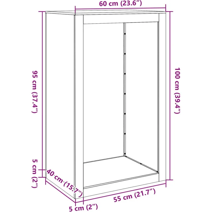 vidaXL Brennholzregal Anthrazit 60x40x100 cm Stahl 850991 – Bild 9