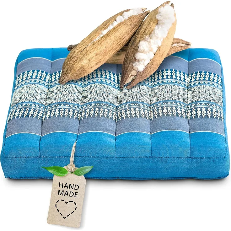 livasia Sitzkissen Sitzkissen 35 cm, vegan und handgefertigt, 35x35x6cm, Kapok