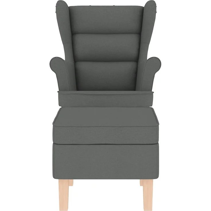 vidaXL Schaukelstuhl mit Fußhocker Dunkelgrau Stoff 3307998 – Bild 3