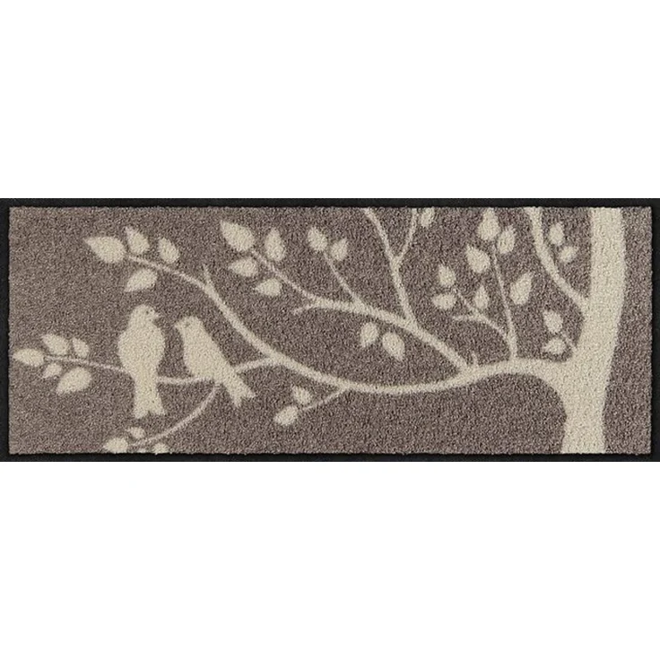 Salonloewe Läufer Fußabtreter klein 30x75 Skandi Birds taupe, Läufer Mini, Höhe: 300 mm – Bild 2