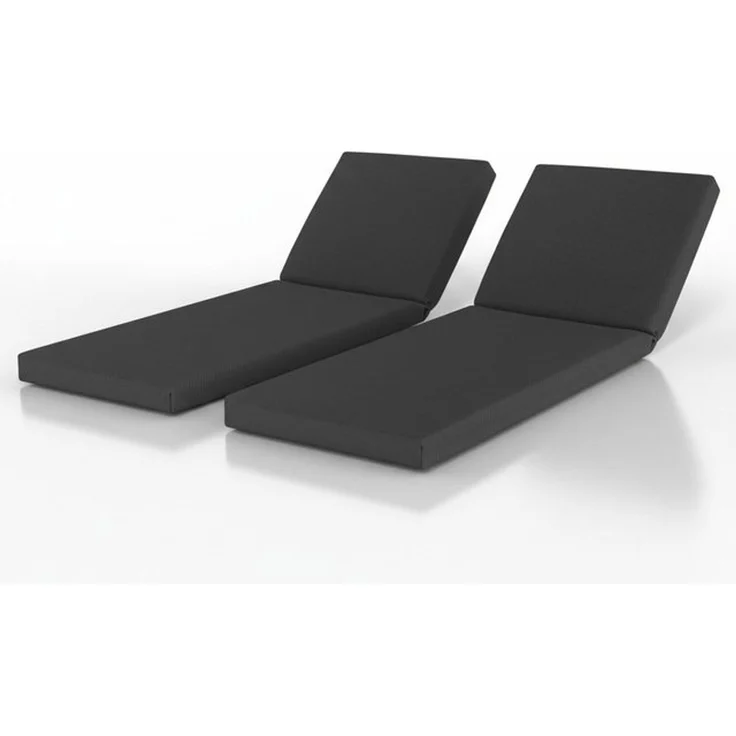 Beautissu Liegenauflage 2er Set Deckchair Auflagen Wasserdicht QD-RL, 190x60cm, Anthrazit, Sonnenliege Auflage Outdoor Polster Wetterfest Schnell Trocknend – Bild 4