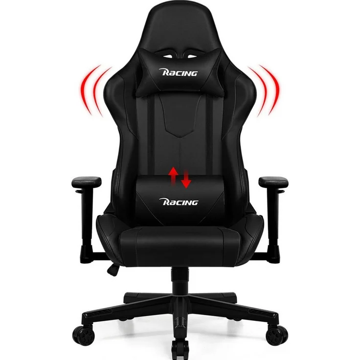 Adormii Gaming-Stuhl Gaming Stuhl ergonomisch Gaming Chair Bürostuhl verstellbare (Gaming Stuhl mit verstellbaren Lendenkissen, Armlehne und Kopfstütze, Gamer Stuhl Bequeme Sitzkissen), gepolsterter Gaming-Stuhl, bis 150 kg Belastbarkeit, mit Wippfunktion – Bild 1