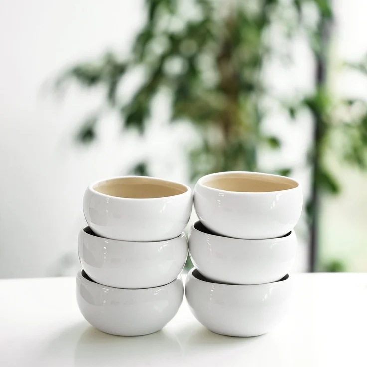 Wave Cream 6er-Set Dipschalen aus hochwertigem Porzellan - 8,5 x 4 cm – Bild 5