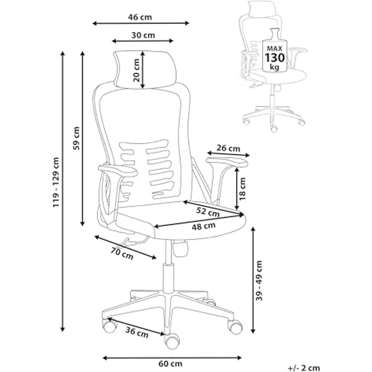 Bürostuhl ERGONOX Grau – Bild 3
