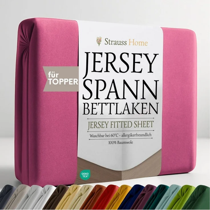 Strauss Home Spannbettlaken Premium Topper Spannbettlaken 150GSM für Matratzen-Topper 10cm Höhe, Gummizug: Rundumgummi, für Topper mit einer Höhe von 10cm, OEKO-TEX zertifiziert – Bild 5