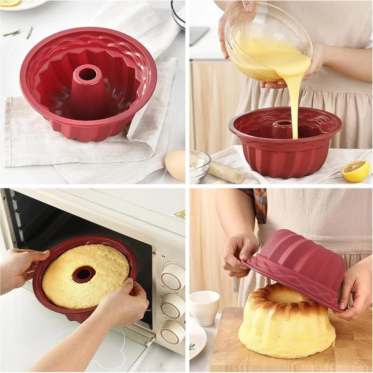 Silikon Gugelhupfform Ø 23 cm antihaftend Backform für Kuchen Brot Gelatine – Bild 4