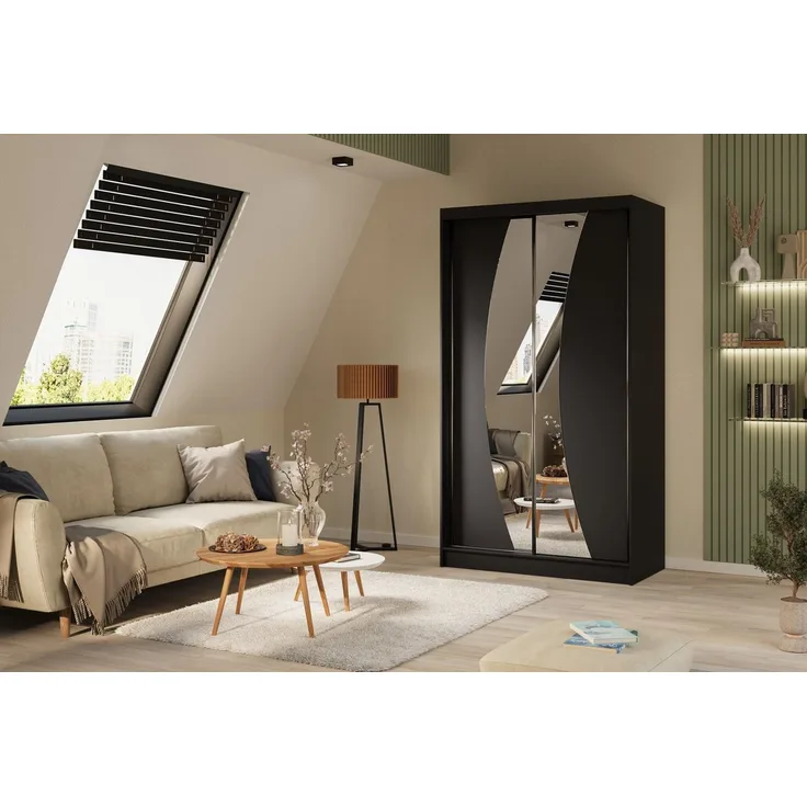 Beautysofa Schiebetürenschrank VOX II mit Schubladen, mit Spiegeln, Breite: 240 cm