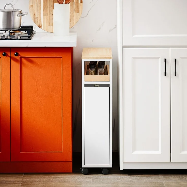 SoBuy NSR11-WN Toilettenschrank mit Toilettenpapierhalter, MDF, Lackiert, Weiß, 51 x 79 x 20 cm – Bild 2