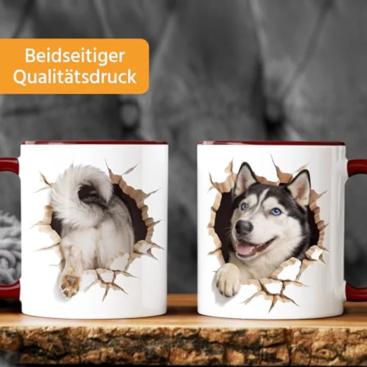 MoonWorks Tasse Tasse für Husky-Halter Geschenk Hundebesitzer Tierfreunde, Keramik – Bild 3