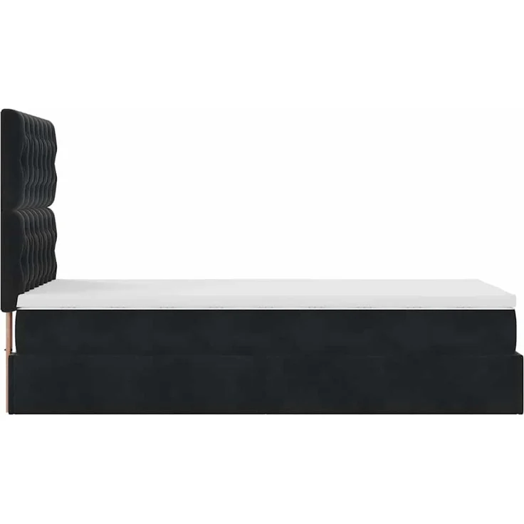 vidaXL Ottoman-Bett mit Matratzen Schwarz 90x200 cm Samt 3313519 – Bild 9