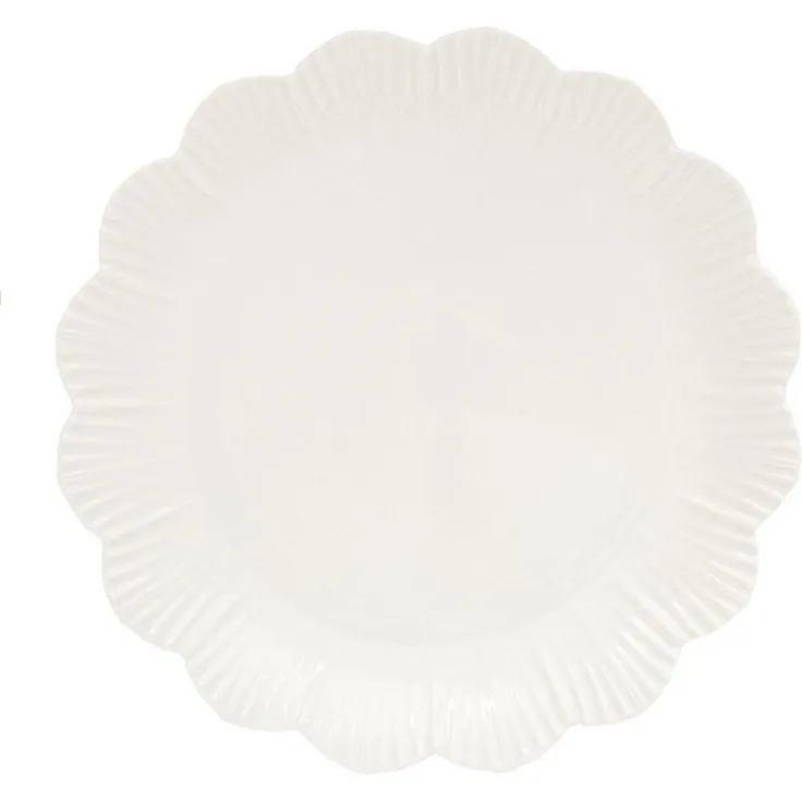EasyLife Frühstücksteller Fleuri Bianco, Spülmaschinengeeignet, Weiß, Blüte, ⌀ 21cm, Weiß, Blüte, H: cm