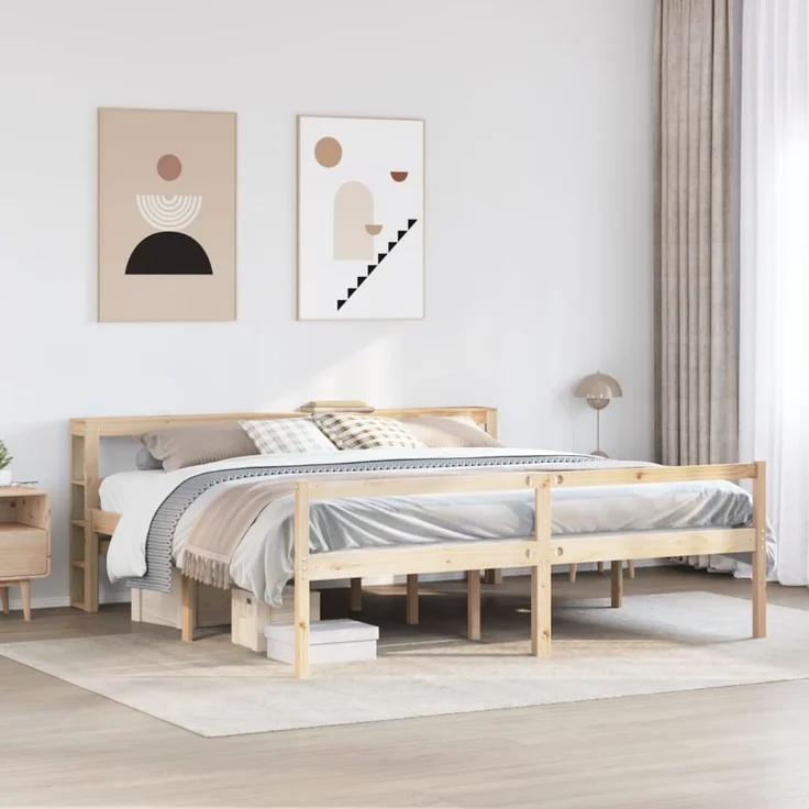 vidaXL Seniorenbett mit Kopfteil 200x200 cm Massivholz Kiefer 3305873 – Bild 1