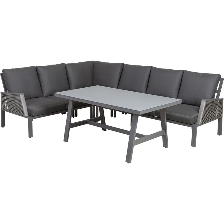 Primaster 'Apulia' Dining Lounge Set mit 3 Sofas und Tisch, Aluminium grau – Bild 6