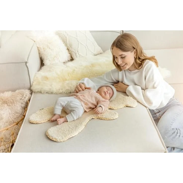 Fellhof Lammfell Babyunterlage BÄRLIBU creme – Bild 5