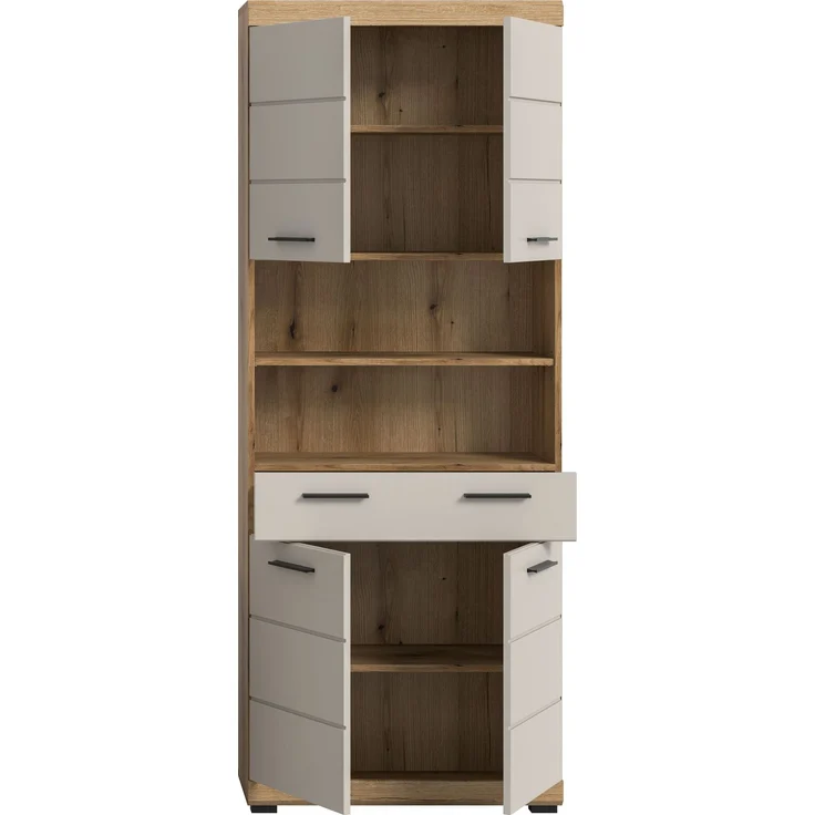 Hochschrank B/H/T: 74x191x31 cm in Evoak Oak Nachbildung – Bild 3