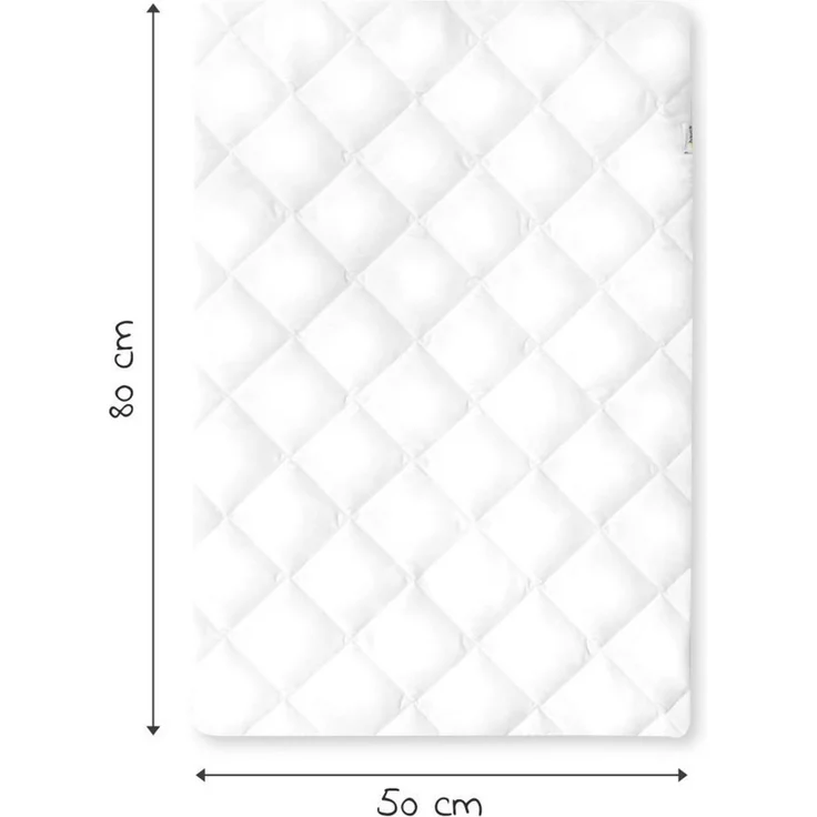 Hauck Spannbettlaken Bed Me 80x50 cm Spannbettuch für Babybett Matratzen, Weiche Steppung, Elastischer Bund, 40 Grad Maschinenwäsche, Weiß – Bild 2