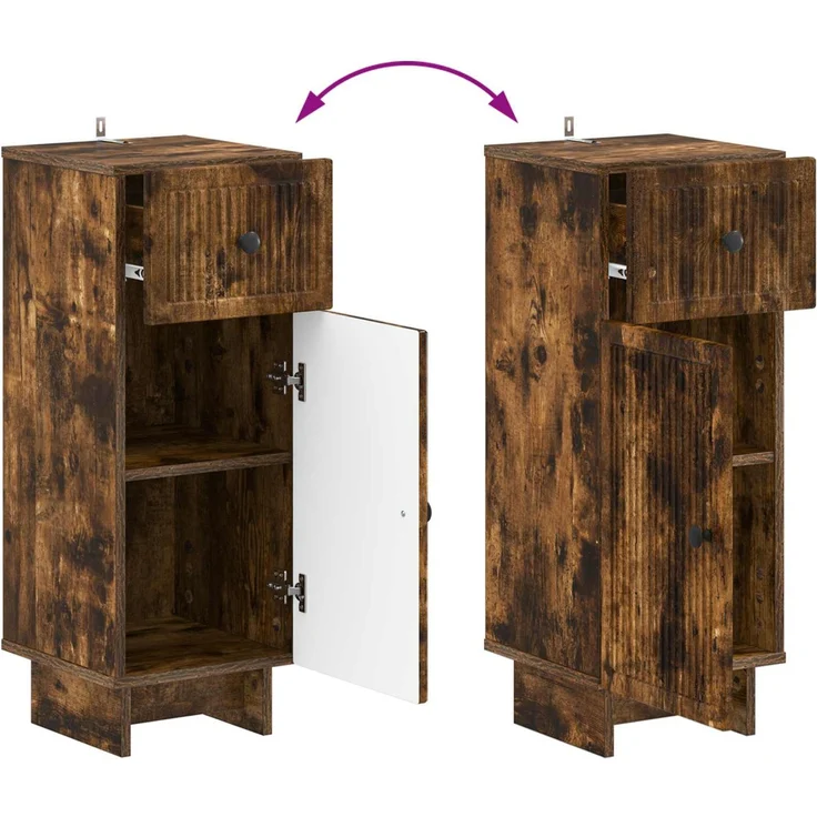 vidaXL 3-teiliges Badezimmer-Schranksystem EDE 3 stk. Raucheiche 3417986 – Bild 7