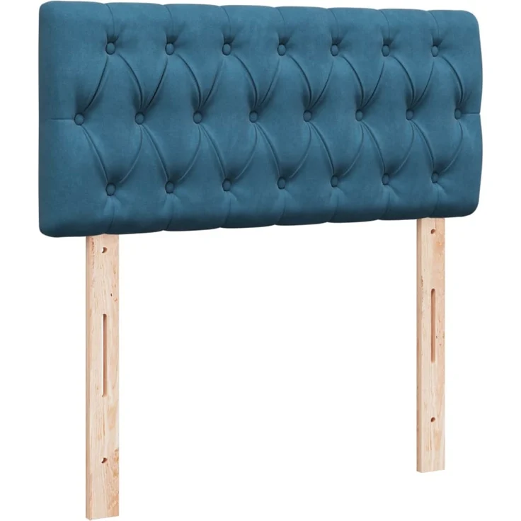 vidaXL Boxspringbett mit Matratze Blau 90x200 cm Samt 3287648 – Bild 4
