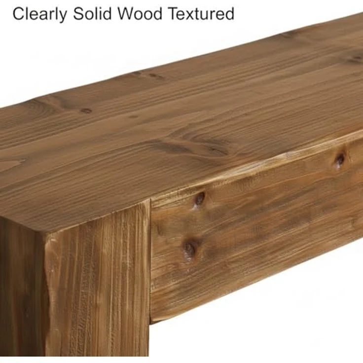 LITTLE TREE Massivholz-Konsolentisch, 160 cm Tisch im Landhausstil hinter dem Sofa für den Eingangsbereich, Sofatische für das Wohnzimmer, Langer Flurtisch, einfache Montage, rustikales Braun – Bild 7