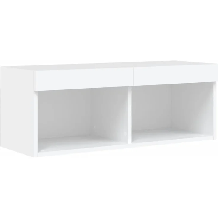 vidaXL 6-tlg. Wohnwand mit LED-Beleuchtung Weiß Holzwerkstoff 3216732 – Bild 4