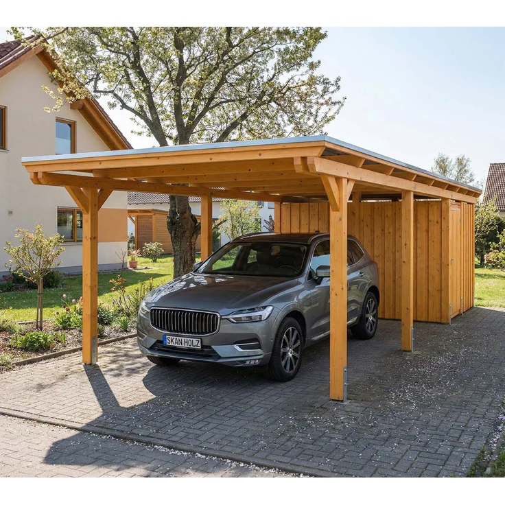 Skan Holz Emsland | Holz Carport mit Schuppen |