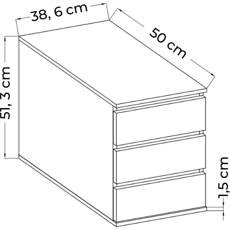 AX LIVING Schubkasteneinsatz Storicos Kommode weiß 38,6 x 51,3 x 50 cm – Bild 5
