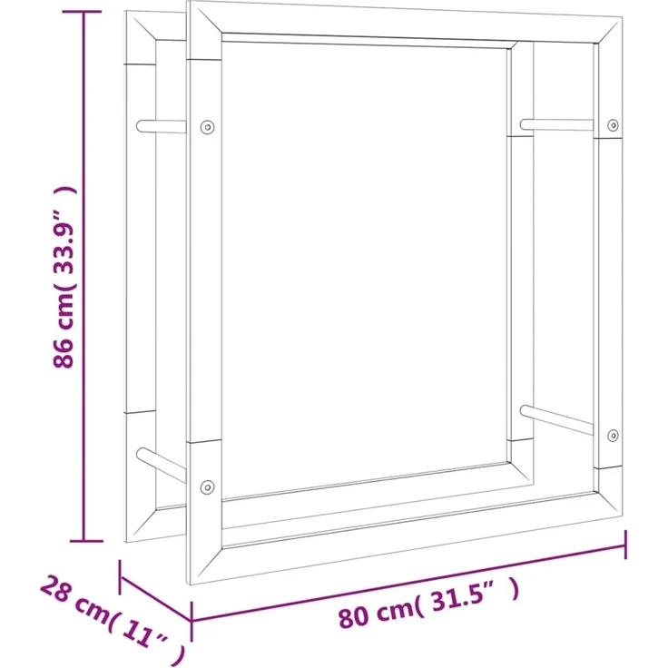 vidaXL Brennholzregal 80x28x86 cm Edelstahl 357862 – Bild 7