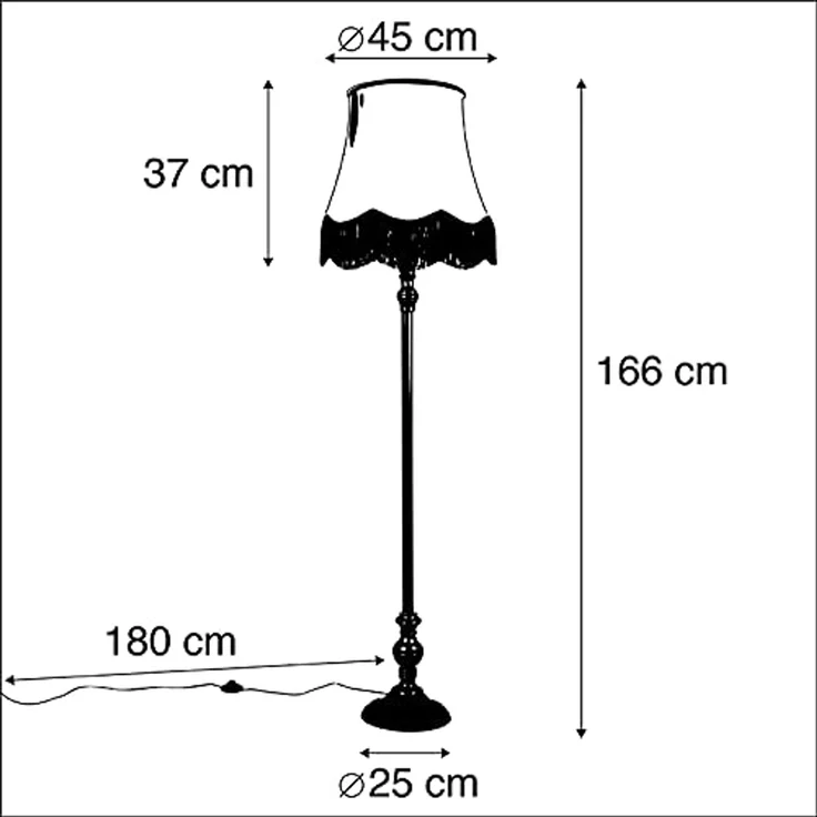 Qazqa Stehlampe Classico, ohne Leuchtmittel, Warmweiß, QAZQA Stehlampe, e27, Gold, Textil, classic-antique – Bild 3