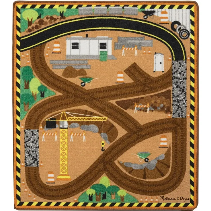 Melissa & Doug Spielteppich (100x90 Zentimeter) - Baustellenbetrieb mit Fahrzeugen (4 Teile)
