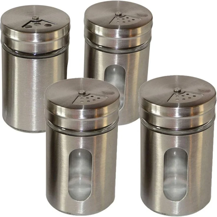 Jean Products Gewürzstreuer Aluminium Gewürzstreuer aus Glas mit verstellbarer Öffnung Ø5 x 8,5 cm, (1-tlg), modernes Design – Bild 1