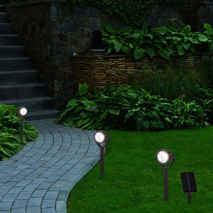 Wegeleuchte Solar Gartenstrahler Außen Erdspieß Solarleuchte Garten LED 5312522 – Bild 4