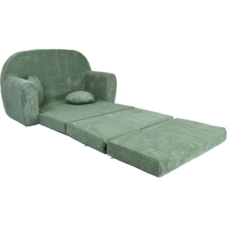 FORTISLINE Kindersofa Kindersofa Rosalia Ausklappbares Sofa aus Cord mit Verlängerung – Bild 2