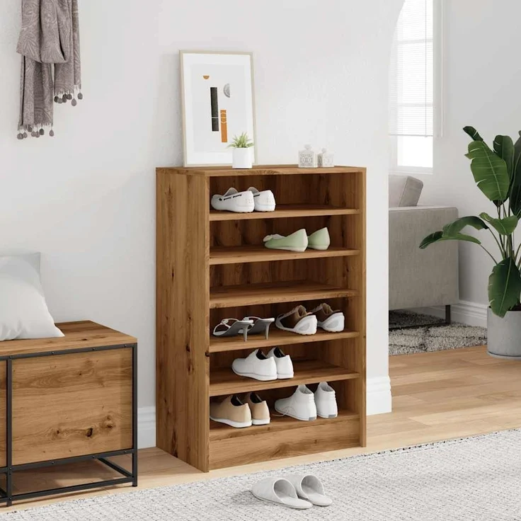 vidaXL Schuhschrank Artisan-Eiche 60x35x92 cm Holzwerkstoff 856703 – Bild 2