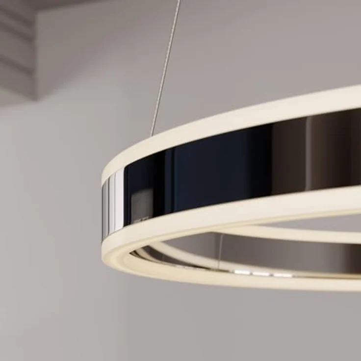 Lucande LED-Pendelleuchte Lyani, Ø 50 cm, chrom, dimmbar mit hoher Leuchtkraft und 3-stufiger Helligkeitsregulierung – Bild 9