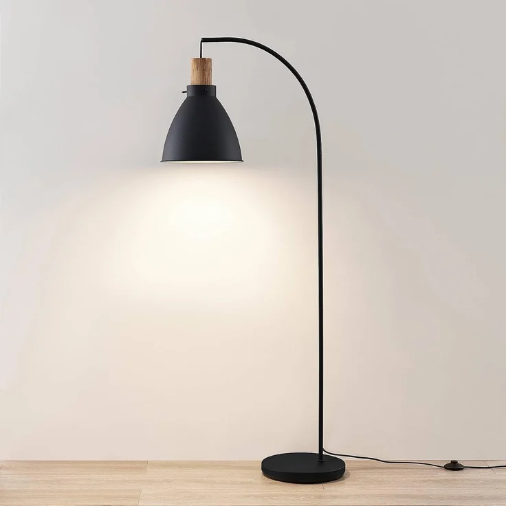 Lindby Stehlampe Trebale, Metall, Schwarz IP20, 1 x 60 W – Bild 4