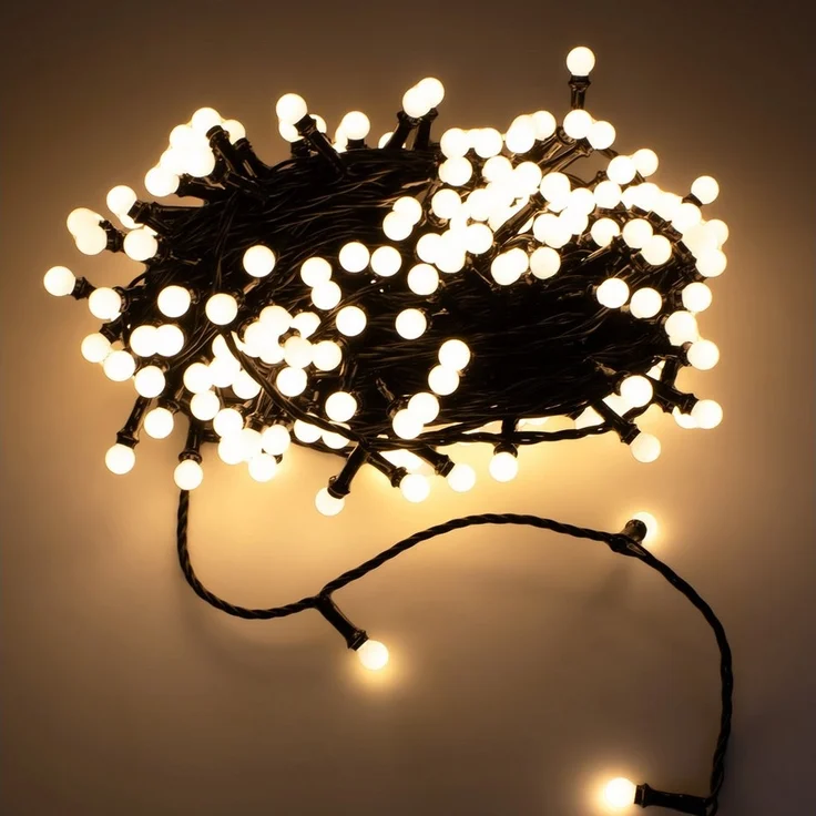 Spetebo LED-Lichterkette für Außen mit 200 mini Kugeln - 20 m -, 200-flammig, mit Dimmer und Timer – Bild 4