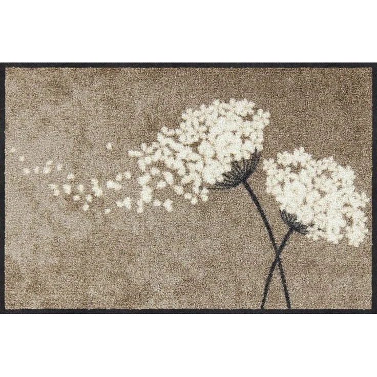 Salonloewe Fußmatte Salonloewe WISHFULL BLOSSOM TAUPE Fußmatte Wohnmatte 50 x 75 cm, Rechteckig, Höhe: 7 mm, In- und Outdoor, waschbar bei 40° Grad in der Waschmaschine und trocknergeeignet – Bild 2