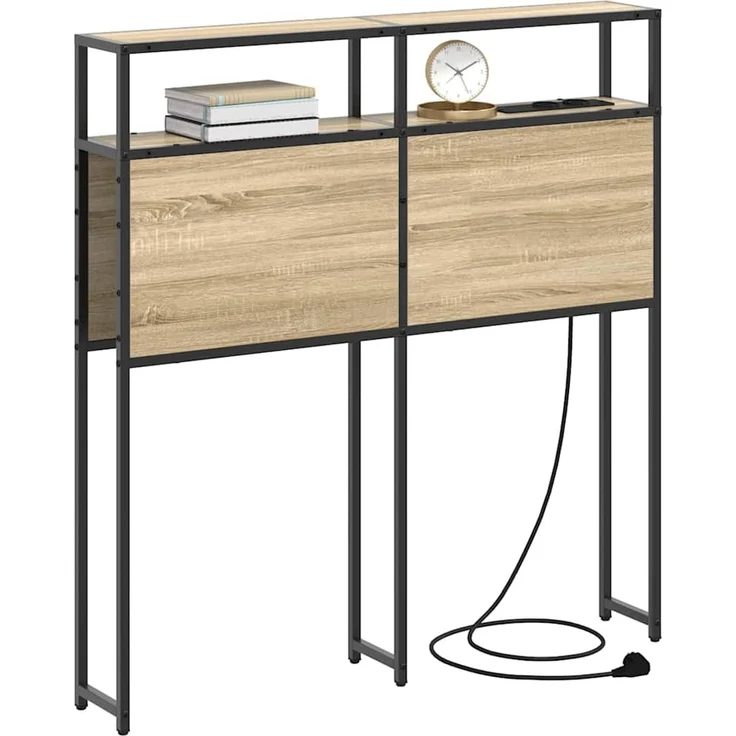 vidaXL Stauraum-Kopfteil Sonoma-Eiche Holzwerkstoff 98 x 15 x 93 cm Braun – Bild 3