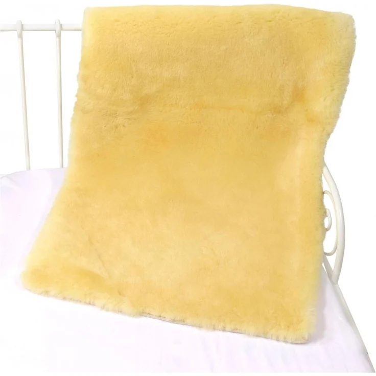 Bettauflage 120 x 60 cm aus Lammfell pflanzliche Gerbung – Bild 4