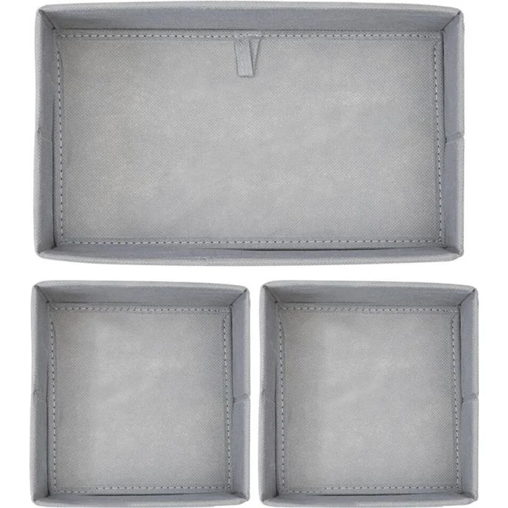 Aufbewahrungsbox Stoffkisten Organizer mDesign 6er Set 2 Größen grau – Bild 3