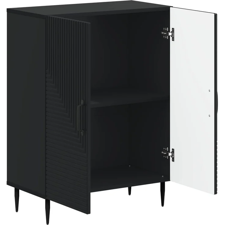 vidaXL Badezimmer Aufbewahrungsschrank HAARLEM Schwarz 896836 – Bild 2