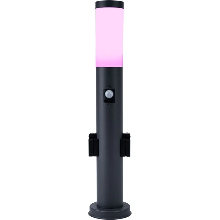 RGB LED Stehleuchte, 2x Steckdosen, Bewegungsmelder, H 60 cm – Bild 1