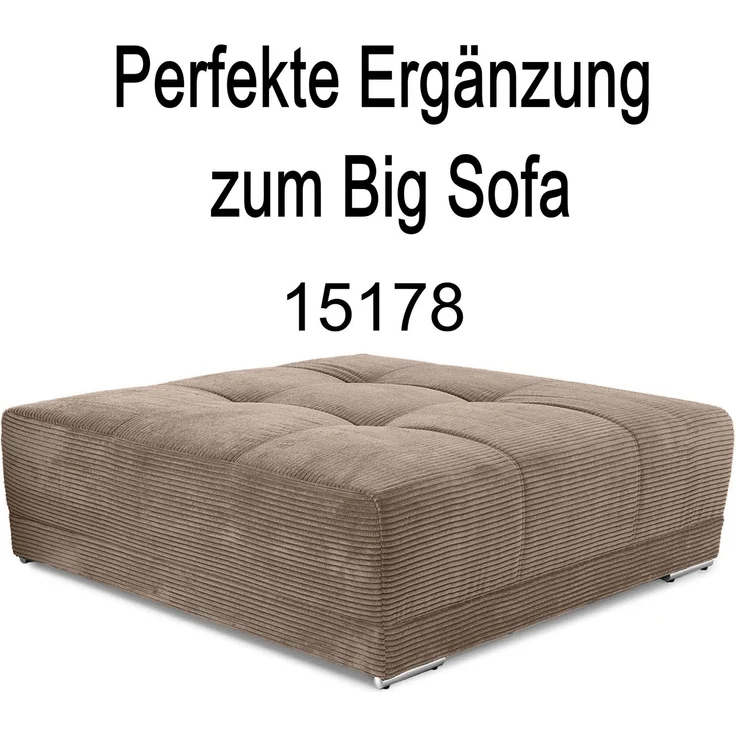 Big-Sofa XXL 306 cm Federkern Lounge Couch mit Bezug aus Cord in Braun Taupe – Bild 7