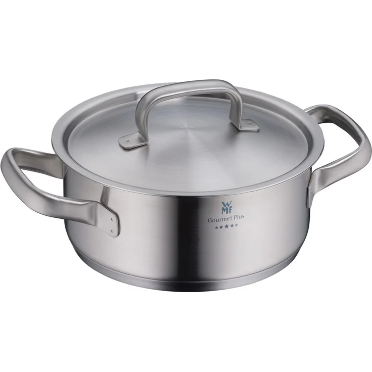 WMF Gourmet Plus Kochtopf klein 20cm, Metalldeckel mit Dampföffnung, Bratentopf Induktion 2,5l, Cromargan Edelstahl mattiert, Innenskalierung – Bild 5