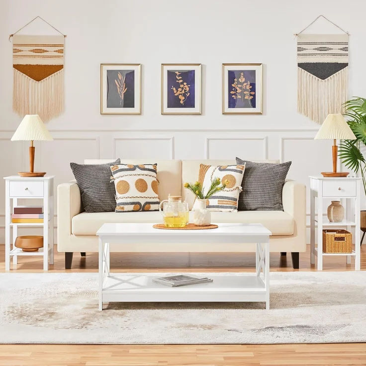 Yaheetech Nachttisch Nachtschrank mit Schublade Boxspringbett Nachtkommode Schmal Beistelltisch Sofatisch Telefontisch für Wohnzimmer/Schlafzimmer, 35 x 35 x 70 cm – Bild 7