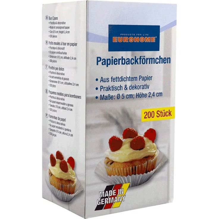 EUROHOME Muffinform Muffinförmchen Papier Einweg 200 Stück Ø5 cm, (1-tlg), Mini Muffins Papierförmchen - Muffinförmchen – Bild 4
